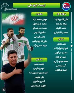 لیست تیم ملی فوتبال ایران برای بازی با روسیه و تانزانیا2
